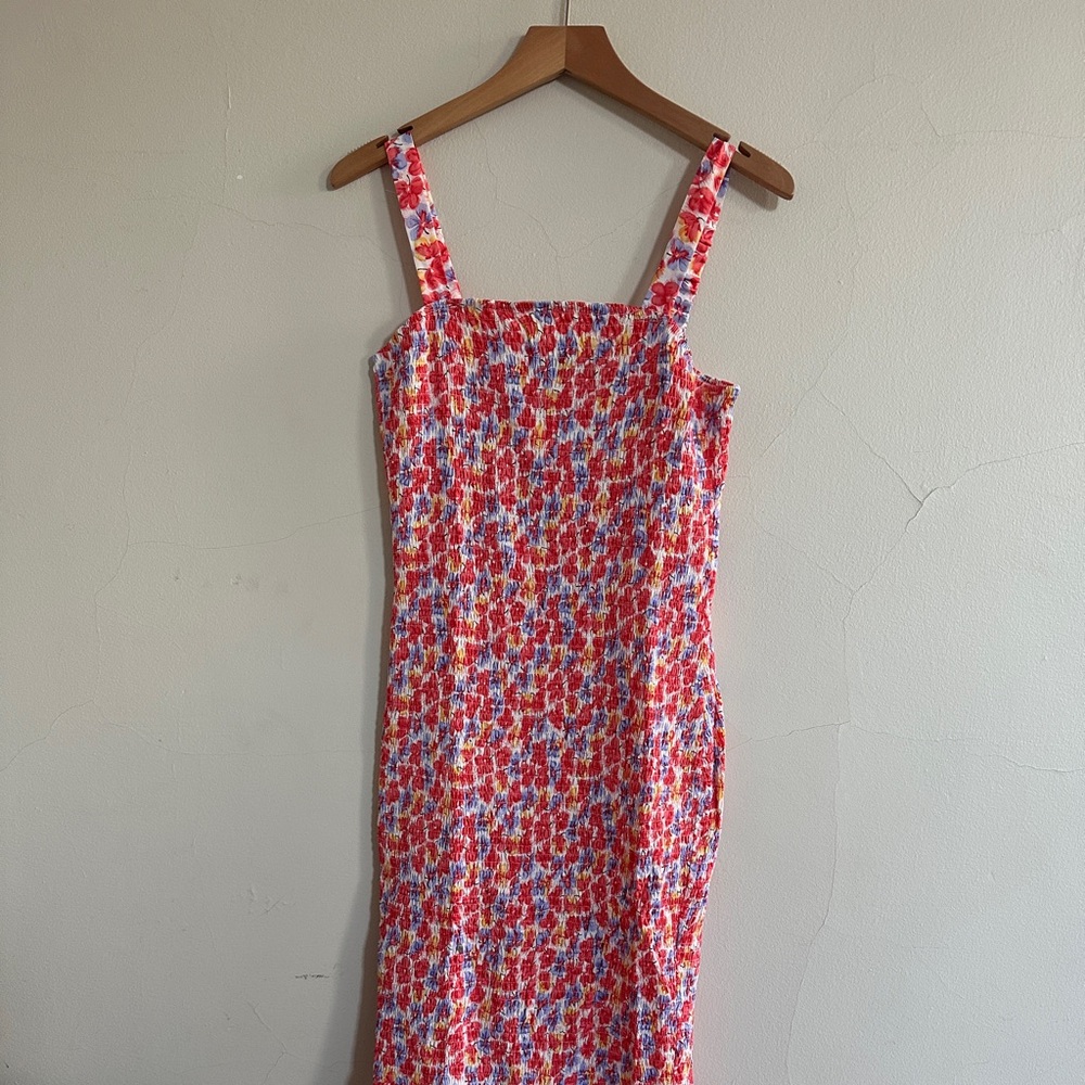 Pretty garden stretchy floral dress - M